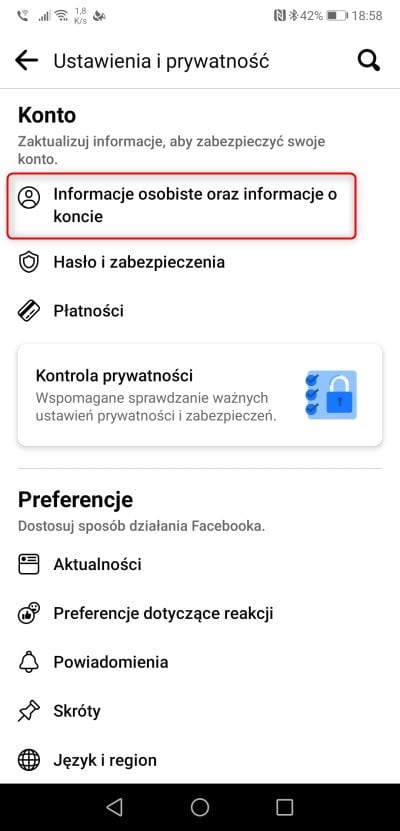 Usuwanie Facebooka na Androidzie